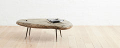 the portland coffee table with iron legs