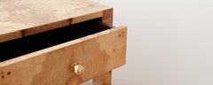 the olive ash burl wood square nightstand