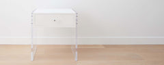 the homenature dune lacquer and lucite end table