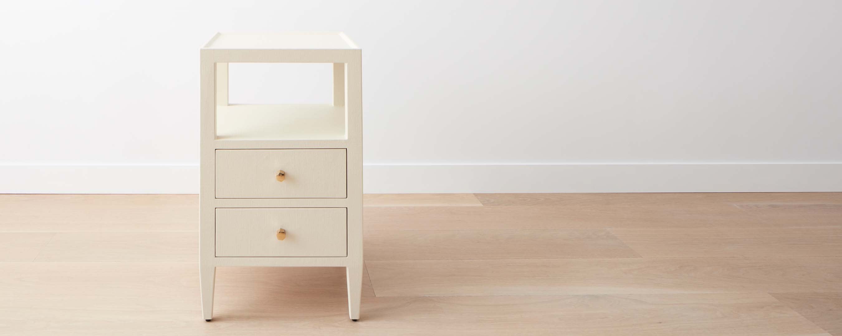 the faux belgian linen square nightstand