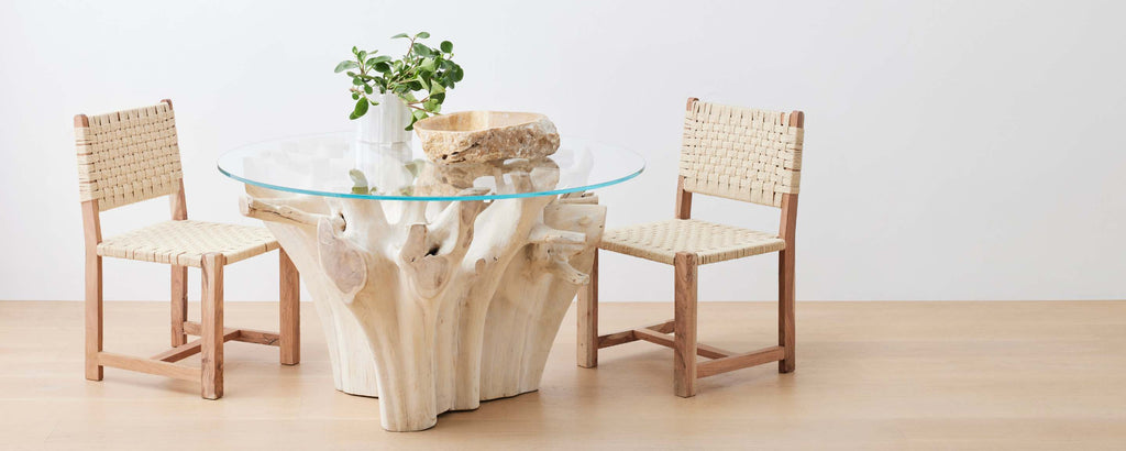 the bleached teak root dining table