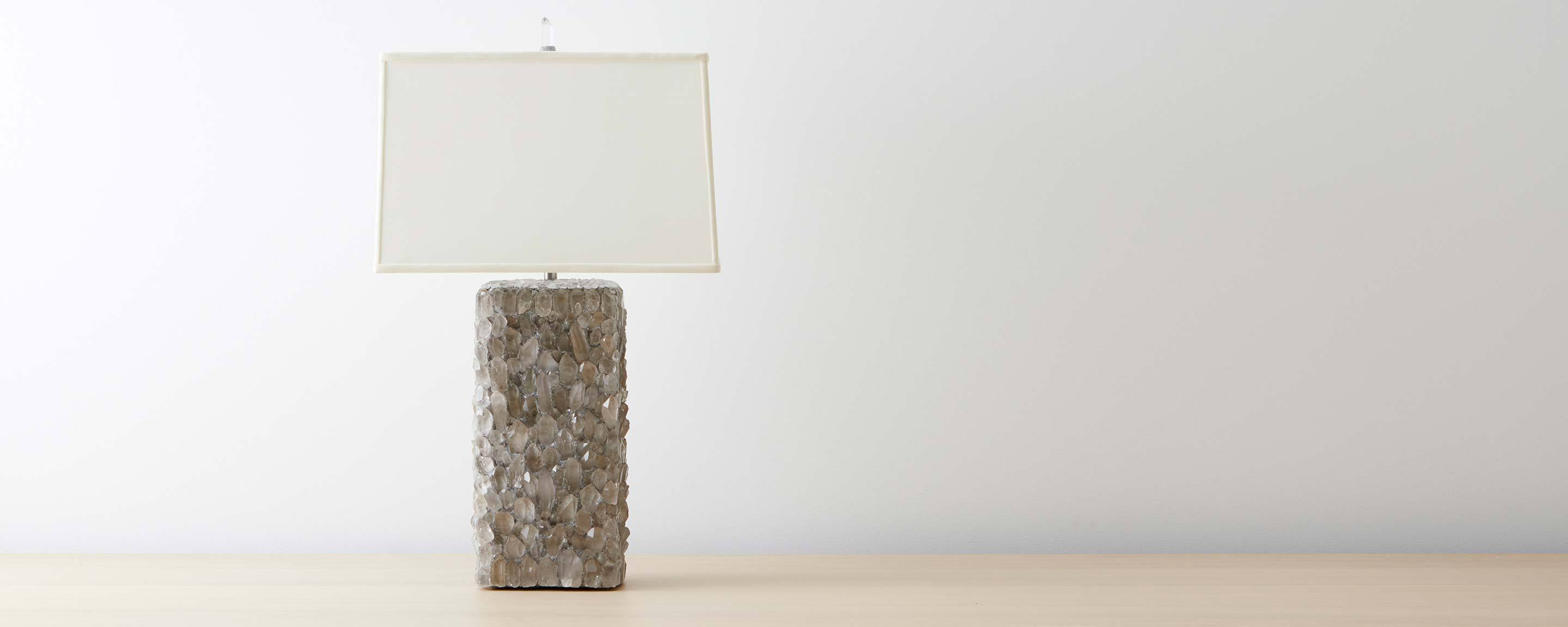 grey quartz crystal table lamp