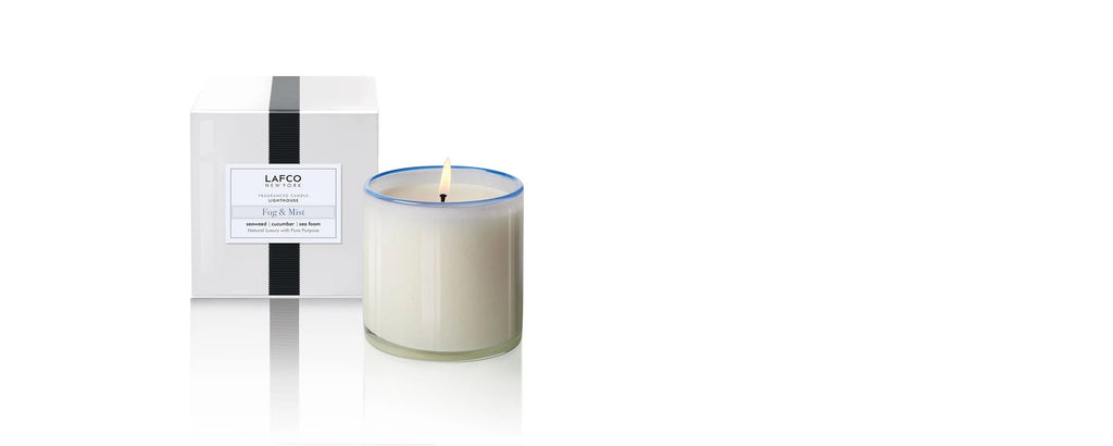 fog & mist lighthouse candle by lafco new york