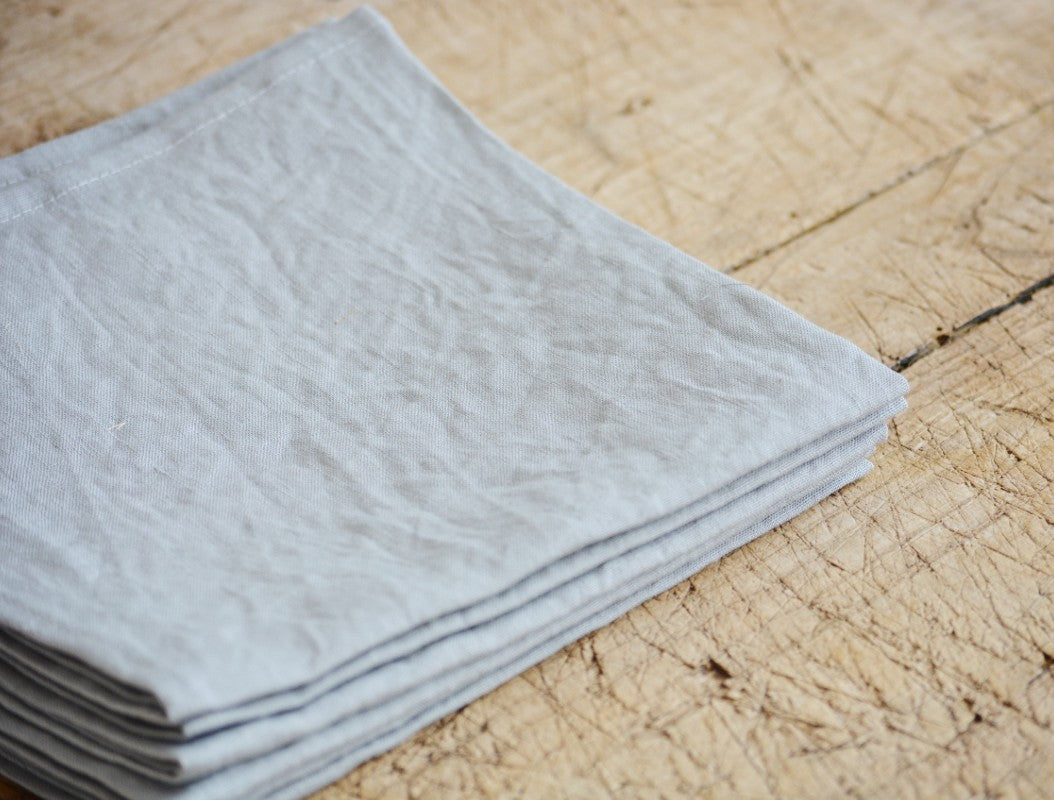 belgian silver linen napkin