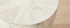 the driftwood drum end table/stool