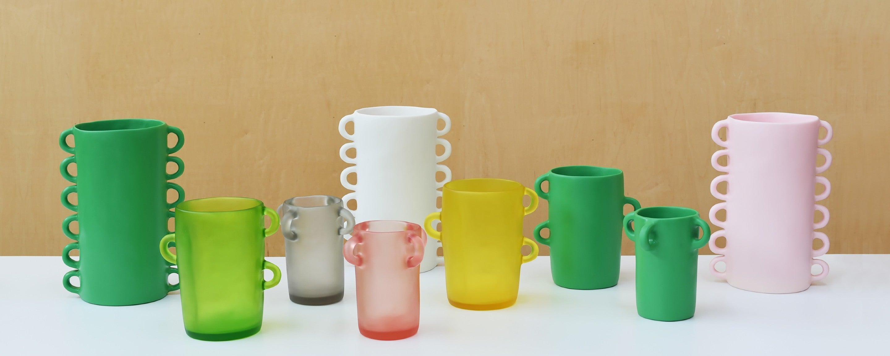 resin loopy green vase collection by tina frey