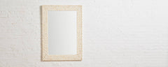 bone button rectangular mirror