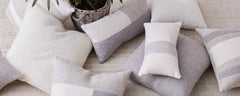 napa grey and ivory lumbar pillow
