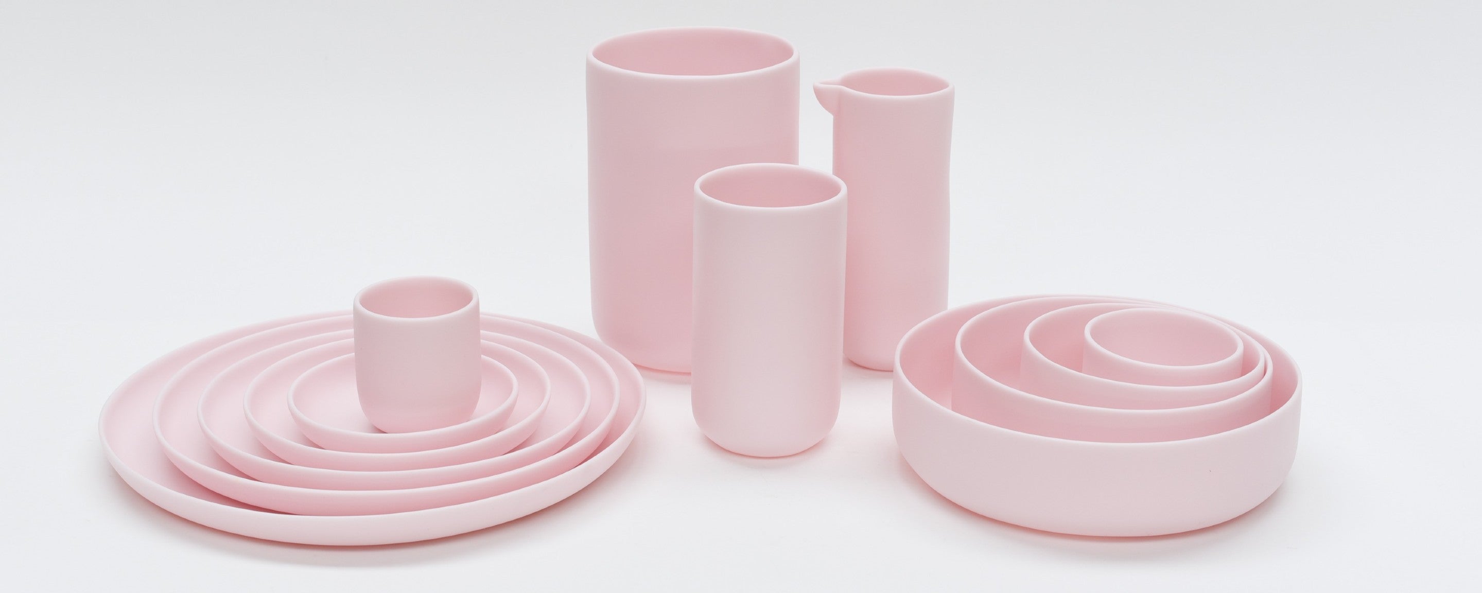 resin tabletop collection in pale rose by tina frey