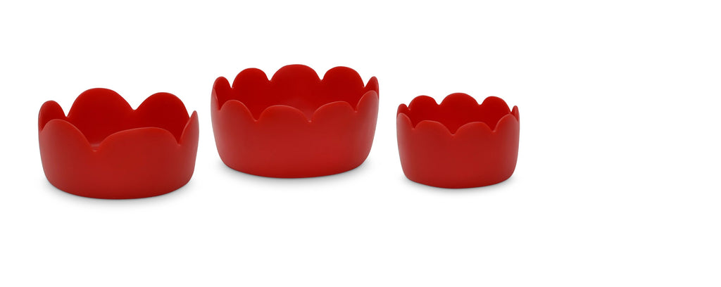 resin fleur red bowl collection by tina frey