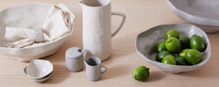 white stoneware bowl collection