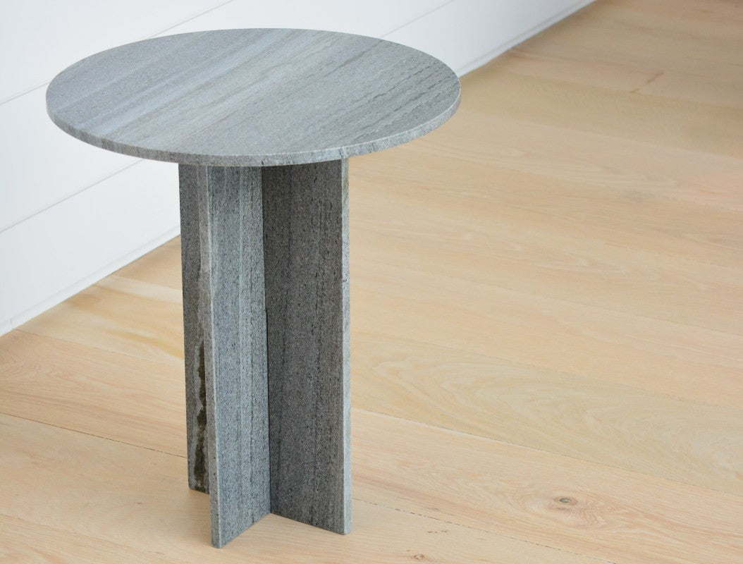 the marble grey accent table
