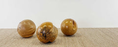 solid carved teak ball