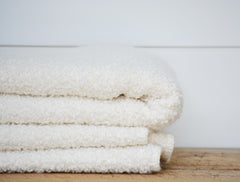 curly wool white throw