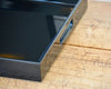 black lacquered trays